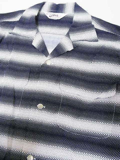 STAR OF HOLLYWOOD[スターオブハリウッド] オープンシャツ SH28121 長袖 GRADATION STRIPES オープンカラーシャツ (オフホワイト) 送料無料