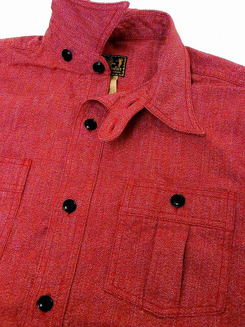 CUSHMAN[クッシュマン] シャンブレーシャツ ヨリ杢シャンブレー 長袖 ワークシャツ C1003 30's HEADLIGHT MODEL (レッド) 送料無料 代引き手数料無料 【RCP】