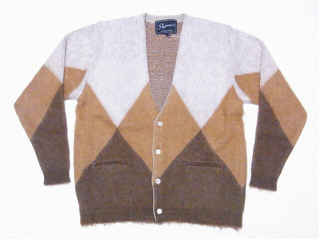 Pherrow's[フェローズ] カーディガン 24W-PMSC1 ダイヤ柄 モヘア カーデ モヘアカーディガン モヘア混..