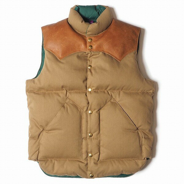 WAREHOUSE×ROCKY MOUNTAIN ドビーツイル ダウンベスト 2199 DOBBY TWILL DOWN VEST (ブラウン) 送料無料 代引き手数料無料