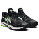 シューズ asics アシックス オールコート用テニスシューズ COURT FF2 コート FF 2／メンズ 005:BLK/GRN　1041A083 005