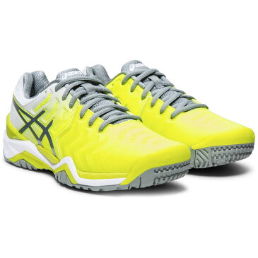 アシックス asics オムニクレー用テニスシューズ LADY GEL-RESOLUTION7OC TLL787 750 レディゲルレゾリューション7OC セーフティーイエロー/ストーングレー