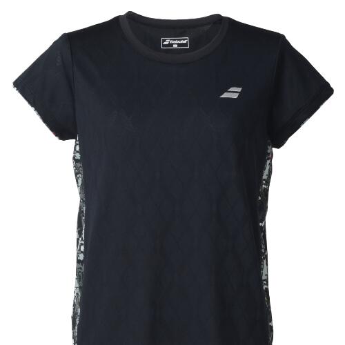 2025年秋冬発売モデル Babolat バボラ テニスウェア レディス PURE SHORT SLEEVE SHIRT PURE ショートスリーブシャツ BWG5373 BK00