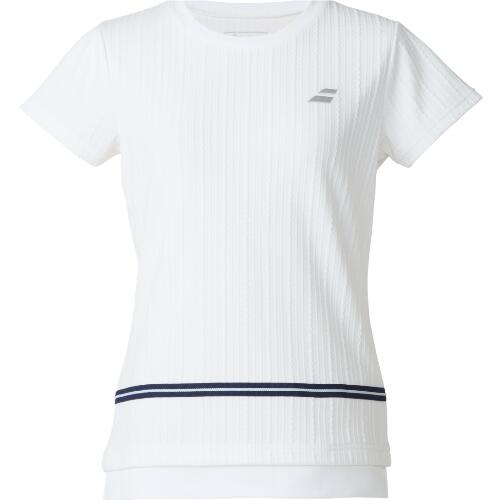2025年秋冬発売モデル Babolat バボラ テニスウェア レディス PURE SHORT SLEEVE SHIRT PURE ショートスリーブシャツ BWG5375-WH00