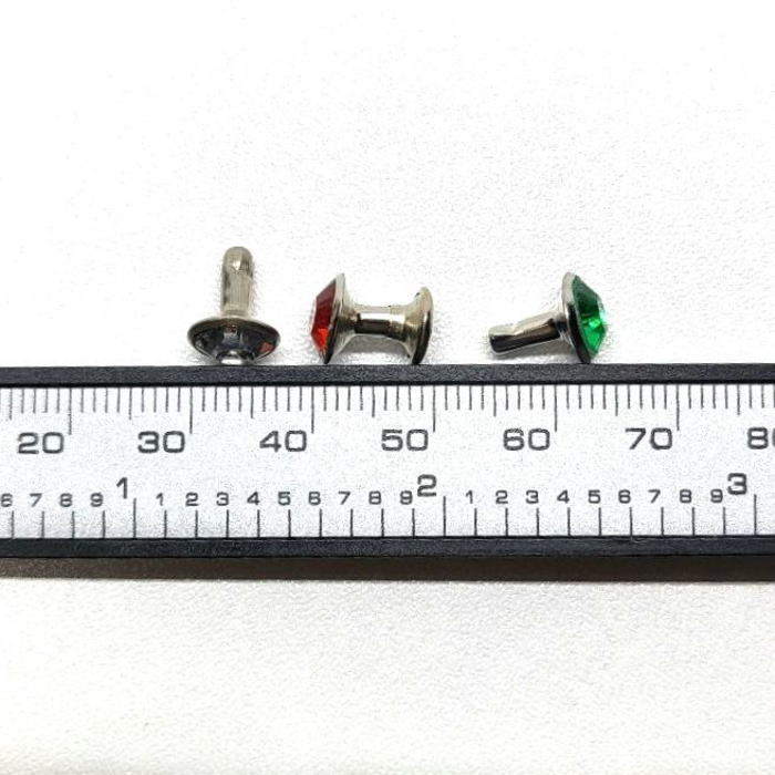 PS-1ラインストーン リベット カシメ 1袋10組入り リベット・カシメ 直径7.9mm 全6...