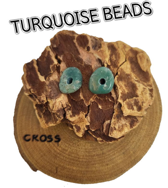 2s-28ターコイズビーズ 小目2個セット【大穴タイプ】アクセサリー/パーツ/ゴローズのカスタムにいかがですか？