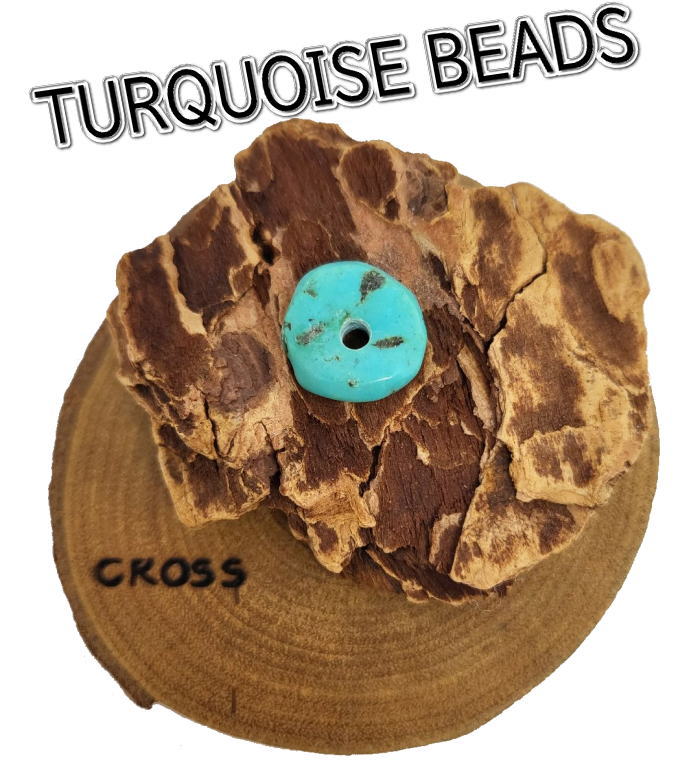 EB-82 円盤ターコイズビーズ 大穴 産地不明ターコイズ　アクセサリー/パーツ/ゴローズのカスタムにいか..