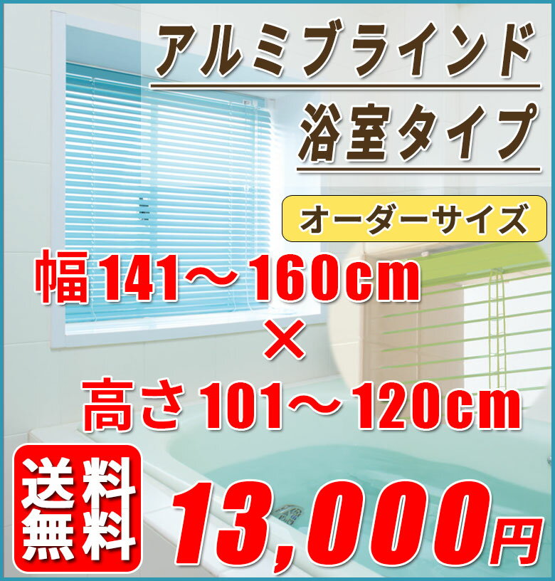 浴室用アルミブラインド　オーダーサイズ[幅141cm〜160cm 高さ101cm〜120cm] 　スラット25　送料無料【※代引き不可/同梱不可】