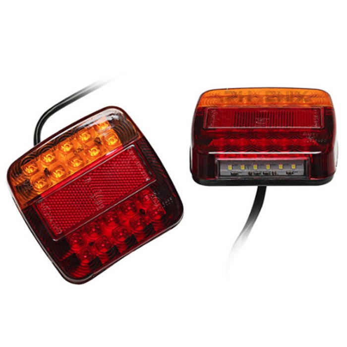 Rakuten - CL3146 テールランプ LED 2個 トレーラー 牽引 トラック ダウンライト付き 角型 DC12V ウインカー リフレクター