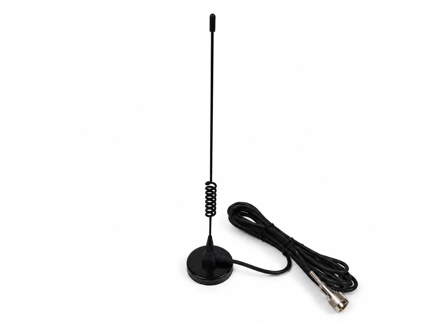CL3163 パーソナル無線 アンテナ 耐入力 50WPEP マグネットマウント タイプ MCP-1304 ■周波数　903～905MHz ■コネクタ形状　N-P ■耐入力 50WPEP ■利得　3dB ■アンテナエレメント長　約290mm ■SWR　1.5以下 ■マグネット基台直径　約69mm ■ケーブル　RG58U/約3.5m付 ■重さ　約450g