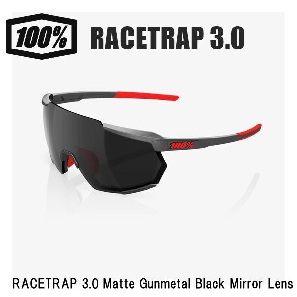 100% ϥɥå RACETRAP 3.0 Matte Gunmetal Black Mirror Lens 󥰥饹 ݡ ž 
