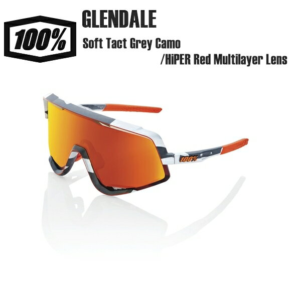 100% ワンハンドレッド GLENDALE Soft Tact Grey Camo/HiPER Red Multilayer Lens サングラス スポーツサングラス 自転車 野球