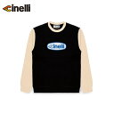 cinelli チネリ CREWNECK OVAL BLACK&WHITE スウェット 長袖 カジュアルサイクルウェア 自転車