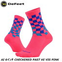 DeFeet ディフィート AI 6インチ CHECKERED PAST HI VIS PINK サイクルソックス 靴下