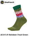 DeFeet ディフィート AI 6インチ Rainbow Trout Green サイクルソックス 靴下