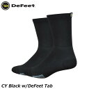 DeFeet ディフィート CY Black w/DeFeet Tab サイクルソックス 靴下