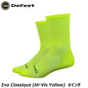 DeFeet ディフィート Evo Classique (Hi-Vis Yellow) 6インチ サイクルソックス 靴下