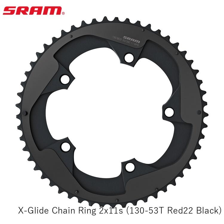 SRAM スラム X-Glide Chain Ring 2x11s (130-53T Red22 Black) 自転車 チェーンリング