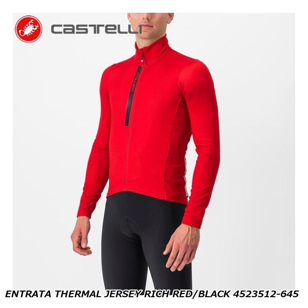CASTELLI カステリ ENTRATA THERMAL JERSEY RICH RED/BLACK 4523512-645 サイクルジャージ