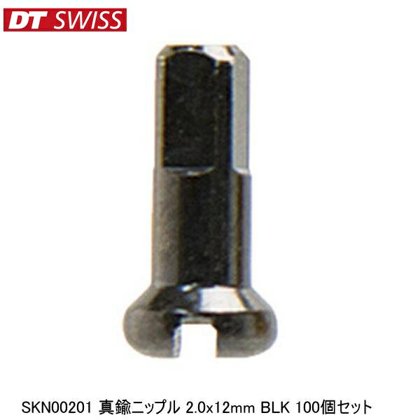 DTSwiss スイス SKN00201 真鍮ニップル 2.0x12mm BLK 100個セット 自転車 ニップル