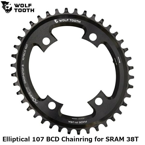 WOLF TOOTH ウルフトゥース Elliptical 107 BCD Chainring for SRAM 38T 自転車 チェーンリング