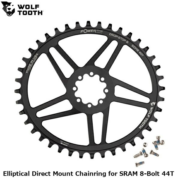 WOLF TOOTH ウルフトゥース Elliptical Direct Mount Chainring for SRAM 8-Bolt 4...