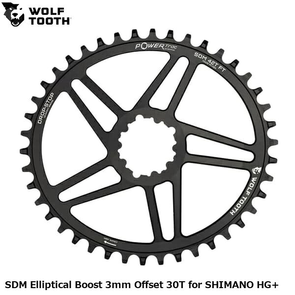 WOLF TOOTH ウルフトゥース SDM Elliptical Boost 3mm Offset 30T for SHIMANO HG+...