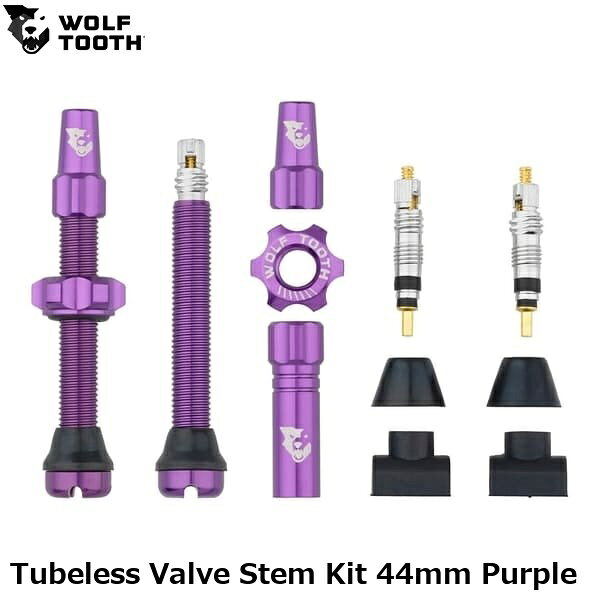 WOLF TOOTH ウルフトゥース Tubeless Valve Stem Kit 44mm Purple 自転車バルブキャップ
