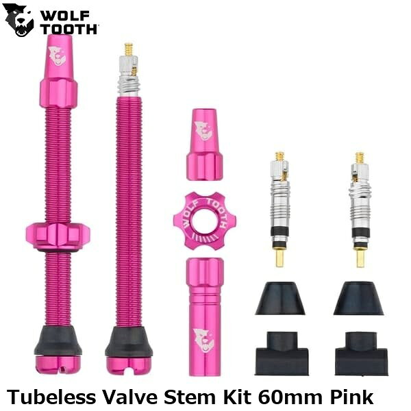 WOLF TOOTH ウルフトゥース Tubeless Valve Stem Kit 60mm Pink 自転車バルブキャップ