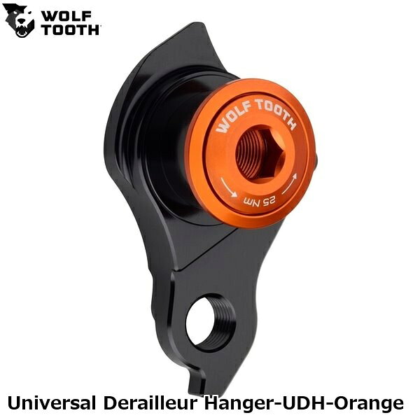 WOLF TOOTH ウルフトゥース Universal Derailleur Hanger-UDH-Orange 自転車 リアディレーラー ●ブランド ウルフトゥースコンポーネンツ ●wt2602-335 U1WTUDH-ORG ●JANコード 0810159401555 ●商品説明 ・ハンガー部分はCNC加工を施しており、より頑丈な構造と鮮明なシフト操作を実現します。 ・SRAM、Shimano、Campagnolo、TRPなどのすべての標準ディレイラーの取り付けに 互換性があります。※フルマウントは除く ・ボルトとワッシャーは他のWolfTooth商品とマッチするアルマイト加工が施されています。 8mm六角ボルト 重量：32g 車軸ねじピッチ：M12×1.0 材質：[ハンガー]6061-T6アルミニウム [ワッシャー/ボルト]7075-T6アルミニウム ■商品のデザイン、仕様、外観、は予告なく変更する場合がありますのでご了承ください。 サイクルパーツ ドライブトレイン 自転車 リアディレーラー 自転車 ロードバイク MTB マウンテンバイク シクロクロス クロスバイク●ブランド ウルフトゥースコンポーネンツ ●wt2602-335 U1WTUDH-ORG ●JANコード 0810159401555 ●商品説明 ・ハンガー部分はCNC加工を施しており、より頑丈な構造と鮮明なシフト操作を実現します。 ・SRAM、Shimano、Campagnolo、TRPなどのすべての標準ディレイラーの取り付けに 互換性があります。※フルマウントは除く ・ボルトとワッシャーは他のWolfTooth商品とマッチするアルマイト加工が施されています。 8mm六角ボルト 重量：32g 車軸ねじピッチ：M12×1.0 材質：[ハンガー]6061-T6アルミニウム [ワッシャー/ボルト]7075-T6アルミニウム サイクルパーツ ドライブトレイン 自転車 リアディレーラー 自転車 ロードバイク MTB マウンテンバイク シクロクロス クロスバイク
