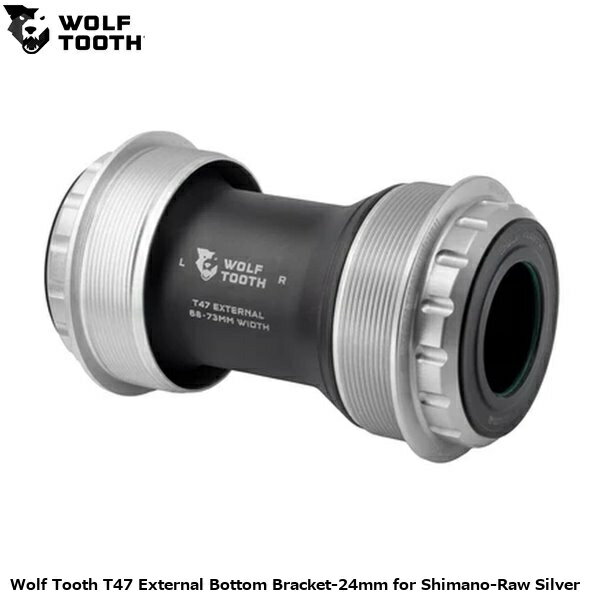 WOLF TOOTH ウルフトゥース Wolf Tooth T47 External Bottom Bracket-24mm for Shimano-Raw Silver 自転車 ボトムブラケット(BB) ●ブランド ウルフトゥースコンポーネンツ ●wt2602-366 U1WBBT47E24RSIL ●JANコード 0810159402453 ●商品説明 滑らかさ・耐久性・軽さ・スピード・そして自宅でのメンテナンス性を兼ね備えるよう設計。 独自設計のベアリング、シール、ブッシング、カップにより、きしみを防止し、最高レベルの防水性と低抵抗を両立。 クラス最高の耐候性シールと最適化されたベアリングラジアル圧縮をバランスよく実現。 ■商品のデザイン、仕様、外観、は予告なく変更する場合がありますのでご了承ください。 サイクルパーツ ドライブトレイン 自転車 ボトムブラケット(BB) 自転車 ロードバイク MTB マウンテンバイク シクロクロス クロスバイク●ブランド ウルフトゥースコンポーネンツ ●wt2602-366 U1WBBT47E24RSIL ●JANコード 0810159402453 ●商品説明 滑らかさ・耐久性・軽さ・スピード・そして自宅でのメンテナンス性を兼ね備えるよう設計。 独自設計のベアリング、シール、ブッシング、カップにより、きしみを防止し、最高レベルの防水性と低抵抗を両立。 クラス最高の耐候性シールと最適化されたベアリングラジアル圧縮をバランスよく実現。 シェル幅：68〜73mm サイズ・重量：24mm(96g) 29mmDUB（97g） 30mm（91g）※スペーサー除く カラー：Black、Orange、UltravioletPurple、RawSilver ■優れた防水性能 独自のシーリング構造により、低抵抗を維持しつつあらゆるコンディションで高い耐久性を発揮。 スピンドルOリング、ベアリング／ブッシング部シール、内外低接触ベアリングシール、 シェルOリング、ラビリンス構造のエンドキャップを採用。 ■きしみの解消 独自ポリマーブッシングによりベアリング内輪とクランクスピンドルの金属接触を防止。 これによりボトムブラケット特有のきしみを解消し、ベアリング寿命も向上。 ■軽量設計他社製品と比較して軽量ながら、あらゆる環境下で安定した性能を発揮。 ■標準工具で取付可能 専用工具は不要。 一般的なスプライン工具（44-16、46-12）で取付・取り外しが可能。 ■高耐久ベアリング ベアリングには高硬度クロム軸受鋼を使用。 ステンレス以上の耐摩耗性と低抵抗を実現し、ACOSURZNAコーティングにより高い耐食性も確保。 サイクルパーツ ドライブトレイン 自転車 ボトムブラケット(BB) 自転車 ロードバイク MTB マウンテンバイク シクロクロス クロスバイク