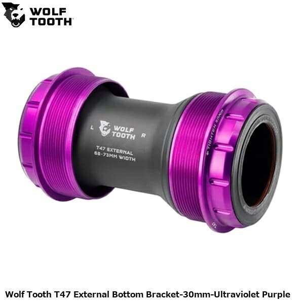 WOLF TOOTH ウルフトゥース Wolf Tooth T47 External Bottom Bracket-30mm-Ultraviolet Purple 自転車 ボトムブラケット(BB) ●ブランド ウルフトゥースコンポーネンツ ●wt2602-375 U1WBBT47E30PRU ●JANコード 0810159402620 ●商品説明 滑らかさ・耐久性・軽さ・スピード・そして自宅でのメンテナンス性を兼ね備えるよう設計。 独自設計のベアリング、シール、ブッシング、カップにより、きしみを防止し、最高レベルの防水性と低抵抗を両立。 クラス最高の耐候性シールと最適化されたベアリングラジアル圧縮をバランスよく実現。 ■商品のデザイン、仕様、外観、は予告なく変更する場合がありますのでご了承ください。 サイクルパーツ ドライブトレイン 自転車 ボトムブラケット(BB) 自転車 ロードバイク MTB マウンテンバイク シクロクロス クロスバイク●ブランド ウルフトゥースコンポーネンツ ●wt2602-375 U1WBBT47E30PRU ●JANコード 0810159402620 ●商品説明 滑らかさ・耐久性・軽さ・スピード・そして自宅でのメンテナンス性を兼ね備えるよう設計。 独自設計のベアリング、シール、ブッシング、カップにより、きしみを防止し、最高レベルの防水性と低抵抗を両立。 クラス最高の耐候性シールと最適化されたベアリングラジアル圧縮をバランスよく実現。 シェル幅：68〜73mm サイズ・重量：24mm(96g) 29mmDUB（97g） 30mm（91g）※スペーサー除く カラー：Black、Orange、UltravioletPurple、RawSilver ■優れた防水性能 独自のシーリング構造により、低抵抗を維持しつつあらゆるコンディションで高い耐久性を発揮。 スピンドルOリング、ベアリング／ブッシング部シール、内外低接触ベアリングシール、 シェルOリング、ラビリンス構造のエンドキャップを採用。 ■きしみの解消 独自ポリマーブッシングによりベアリング内輪とクランクスピンドルの金属接触を防止。 これによりボトムブラケット特有のきしみを解消し、ベアリング寿命も向上。 ■軽量設計他社製品と比較して軽量ながら、あらゆる環境下で安定した性能を発揮。 ■標準工具で取付可能 専用工具は不要。 一般的なスプライン工具（44-16、46-12）で取付・取り外しが可能。 ■高耐久ベアリング ベアリングには高硬度クロム軸受鋼を使用。 ステンレス以上の耐摩耗性と低抵抗を実現し、ACOSURZNAコーティングにより高い耐食性も確保。 サイクルパーツ ドライブトレイン 自転車 ボトムブラケット(BB) 自転車 ロードバイク MTB マウンテンバイク シクロクロス クロスバイク