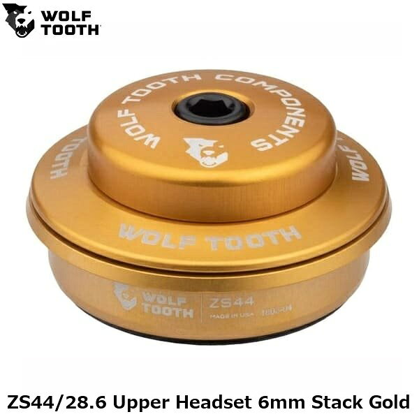 WOLF TOOTH ウルフトゥース ZS44/28.6 Upper Headset 6mm Stack Gold 自転車 ヘッドパーツ