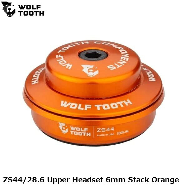 WOLF TOOTH ウルフトゥース ZS44/28.6 Upper Headset 6mm Stack Orange 自転車 ヘッドパーツ