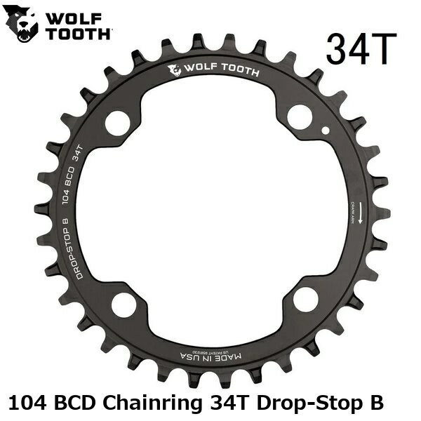 WOLF TOOTH　ウルフトゥース 104 BCD Chainring 34T Drop-Stop B 自転車 チェーン...
