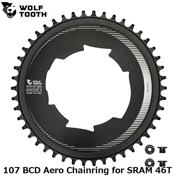 WOLF TOOTH　ウルフトゥース 107 BCD Aero Chainring for SRAM 46T 自転車 チェー...