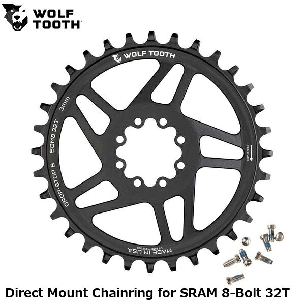 WOLF TOOTH　ウルフトゥース Direct Mount Chainring for SRAM 8-Bolt 32T 自転車 チェーンリング