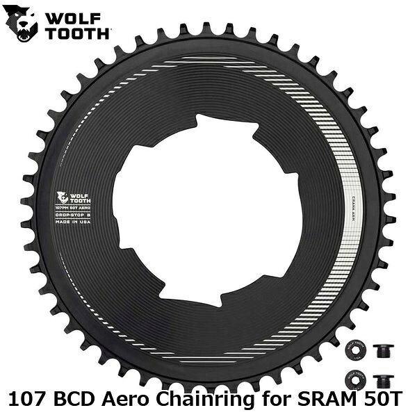 WOLF TOOTH　ウルフトゥース 107 BCD Aero Chainring for SRAM 50T 自転車 チェーンリング ●ブランド WolfTooth ●wt2602-9 U1107SR4-R-B-00F-50A ●JANコード 0810159400213 ■商品のデザイン、仕様、外観、は予告なく変更する場合がありますのでご了承ください。 サイクルパーツ ドライブトレイン 自転車 チェーンリング 自転車 ロードバイク MTB マウンテンバイク シクロクロス クロスバイク●ブランド WolfTooth ●wt2602-9 U1107SR4-R-B-00F-50A ●JANコード 0810159400213 サイクルパーツ ドライブトレイン 自転車 チェーンリング 自転車 ロードバイク MTB マウンテンバイク シクロクロス クロスバイク