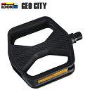 LOOK ルック GEO CITY BLACK 自転車 フラットペダル ローバイク ●重量：165g（片側）　●ボディ素材：合成/クロモリアクスル　●接地面積：110mm x 107mm　●カラー：ブラック GEO CITYのベースモデルはグリップに配慮した意匠が施された樹脂ボディにLOOKのプレミアムスピンドルを組み合わせたシンプルかつコストパフォーマンスに優れた商品です。リフレクターも備えられており、夜間での走行も安全にご使用いただけます。 ■商品のデザイン、仕様、外観、は予告なく変更する場合がありますのでご了承ください。●重量：165g（片側）　●ボディ素材：合成/クロモリアクスル　●接地面積：110mm x 107mm　●カラー：ブラック GEO CITYのベースモデルはグリップに配慮した意匠が施された樹脂ボディにLOOKのプレミアムスピンドルを組み合わせたシンプルかつコストパフォーマンスに優れた商品です。リフレクターも備えられており、夜間での走行も安全にご使用いただけます。