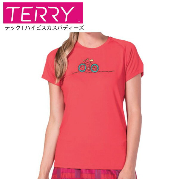 Terry テリー Tシャツ レディース 半袖 テックT#633405 ハイビスカスバディーズ サイクルウェア 自転車 ロードバイク