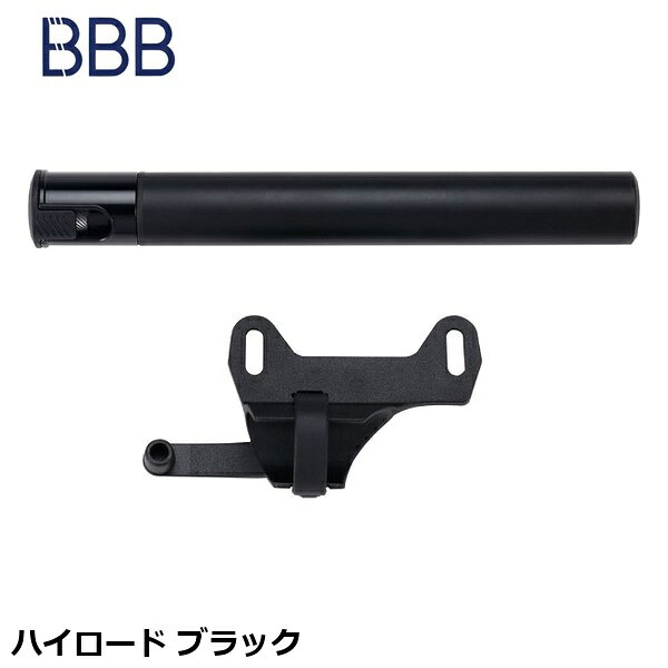 BBB ビービービー ハイロード ブラック 自転車用携帯ポンプ 19のコンパクトボディで驚きのエアボリューム46 ●スリムなインラインデザインで携帯性と操作性を両立 ●192mmのコンパクトサイズでブラケットに収納可能 ●ストロークあたり46ccの空気を注入し素早くタイヤを充填 ●あらゆるバルブに対応するFliphead採用でチューブレスにも最適 ●フレキシブルホースにより確実かつフレームを傷つけない安全な注入が可能 ●アルミ製ボディとシャフトで軽量性と耐久性を両立 ■商品のデザイン、仕様、外観、は予告なく変更する場合がありますのでご了承ください。 アクセサリー 空気入れ 自転車用携帯ポンプ 自転車 ロードバイク MTB マウンテンバイク シクロクロス クロスバイク19のコンパクトボディで驚きのエアボリューム46 ●スリムなインラインデザインで携帯性と操作性を両立 ●192mmのコンパクトサイズでブラケットに収納可能 ●ストロークあたり46ccの空気を注入し素早くタイヤを充填 ●あらゆるバルブに対応するFliphead採用でチューブレスにも最適 ●フレキシブルホースにより確実かつフレームを傷つけない安全な注入が可能 ●アルミ製ボディとシャフトで軽量性と耐久性を両立 参考サイズ : 192 mm 参考重量 : 99g 素材 : アルミニウム（ボディ/シャフト） 最大空気圧 : 8 bar/116 psi 適合バルブ : プレスタ（仏式）/シュレーダー（米式）/ダンロップ（英式） ポンプヘッド : Fliphead（全バルブ対応） バルブ接続 : ホース式 その他 : チューブレス対応/ブラケット付属 アクセサリー 空気入れ 自転車用携帯ポンプ 自転車 ロードバイク MTB マウンテンバイク シクロクロス クロスバイク