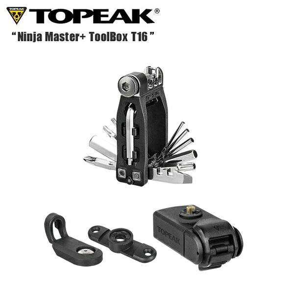TOPEAK トピーク ニンジャ マスター+ ツールボックス T16 *21 自転車用工具 ニンジャ マスター + ケージに装着できるツールボックス。ニンジャ 16+ 仕様。 ツールケース ・ エンジニアリング グレード ポリマー ニンジャ 16+ ・ カーボンファイバー ボディ / クロム バナジウム ツール ・ 六角レンチ : 2、3、2.5 / 4 (L型) 、5、6、8mm ・ トルクスレンチ : T10、T15、T25 ・ (＋) ドライバー ・ (−) ドライバー ・ ニップル レンチ14G、15G ・ チェーン ツール : シングルスピード 〜12速まで対応 (カンパニョーロ 中空ピンチェーンを除く) ・ チェーン フック ・ ケージマウント、フレームマウント付属 ・ L61 x W33 x H20mm ・ 92g (ニンジャ T16) 、40g (ツールボックス) ■商品のデザイン、仕様、外観、は予告なく変更する場合がありますのでご了承ください。ニンジャ マスター + ケージに装着できるツールボックス。ニンジャ 16+ 仕様。 ツールケース ・ エンジニアリング グレード ポリマー ニンジャ 16+ ・ カーボンファイバー ボディ / クロム バナジウム ツール ・ 六角レンチ : 2、3、2.5 / 4 (L型) 、5、6、8mm ・ トルクスレンチ : T10、T15、T25 ・ (＋) ドライバー ・ (−) ドライバー ・ ニップル レンチ14G、15G ・ チェーン ツール : シングルスピード 〜12速まで対応 (カンパニョーロ 中空ピンチェーンを除く) ・ チェーン フック ・ ケージマウント、フレームマウント付属 ・ L61 x W33 x H20mm ・ 92g (ニンジャ T16) 、40g (ツールボックス)■商品のデザイン、仕様、外観、は予告なく変更する場合がありますのでご了承ください。