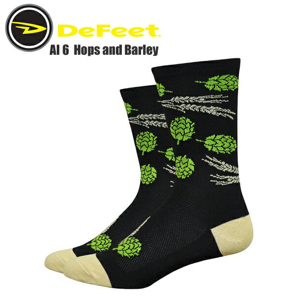 DeFeet ディフィート ソックス 靴下 AI 6 Hops and Barley エアイーター 6インチ サイクルソックス