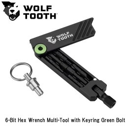 WOLF TOOTH　ウルフトゥース 6-Bit Hex Wrench Multi-Tool with Keyring Green Bolt 自転車 工具 マルチツール