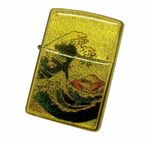 送料無料！新品正規品 金箔貼り((波-富士)エポ盛留め 204B Zippo(真鍮無垢ブラスサテン)ZIPPOジッポライター☆おまけメンテブラシ付き！(配送)小型宅配便,メール便はさらに割引き。(TK140)