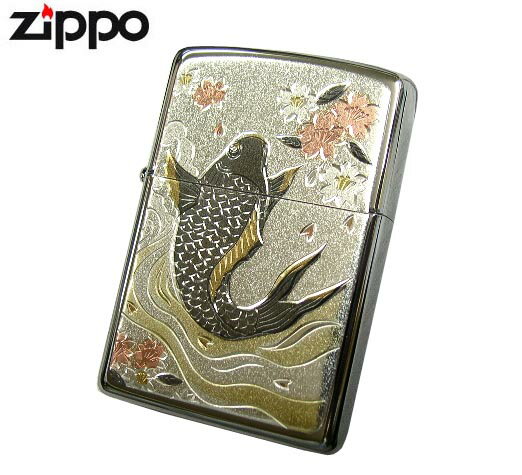 送料無料！新品正規品 まるで手彫り！電鋳板「鯉-KOI」ZIPPOジッポライター☆おまけメンテブラシ付き！(配送)小型宅配便,メール便はさらに割引き。(TK140)