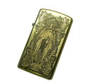 スリムＺｉｐｐｏ 送料無料！新品正規品 Slim(スリム) アラベスク両面柄マリア&十字(燻しブラス)ZIPPOジッポライター☆おまけメンテブラシ付き！(配送)小型宅配便,メール便はさらに割引き。(TK140)