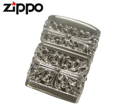 送料無料!新品正規品 規格外の重厚感!復刻 纏鎧 METAL-JACKET 2NMJ-CRO20クロス(シルバー色)ZIPPOジッポライター☆おまけメンテブラシ付き!