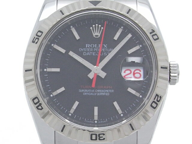 ROLEX ロレックス オイスター パーペチュアル デイトジャスト ターノグラフ 116264 M番 2007年製 ブラック ダイヤル 文字盤 自動巻 オートマチック 36mm SS ステンレススチール WG ホワイトゴールド メンズ コンビ【大黒屋質店出品】【中古】【送料無料】