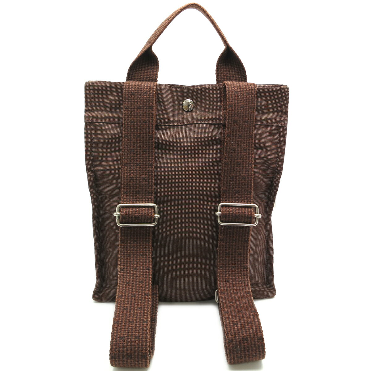 【プライスダウン】【飯能本店】 エルメス エールライン アド バックパック レディース リュック・デイパック キャンバス ブラウン DH50349【大黒屋質店出品】 【中古】【送料無料】【店頭受取対応商品】